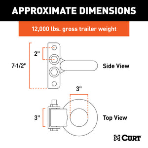 Curt Lunette Eye & Channel (12000lbs 3in Eye 7-1/2in Channel Height)