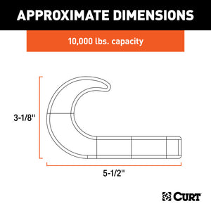 Curt Tow Hook w/Hardware (10000lbs Chrome)