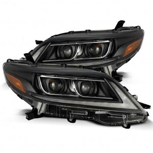 AlphaRex 11-21 Toyota Sienna LUXX LED Proj Headlights Plank Style Black w/Seq Signal/DRL