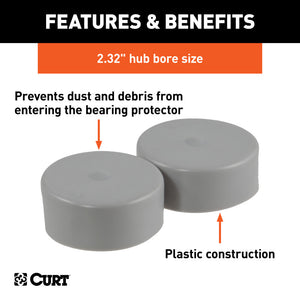 Curt 2.32in Bearing Protector Dust Covers (2-Pack)