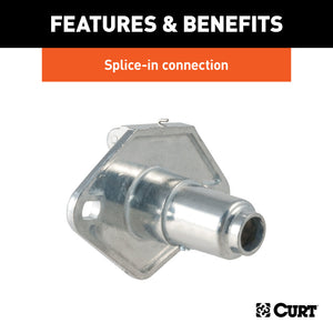 Curt 6-Way Round Connector Socket (Vehicle Side Packaged)