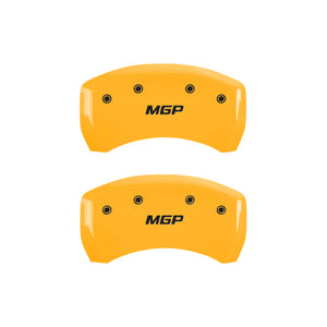 MGP 4 Caliper Covers Engraved Front & Rear MGP Yellow finish black ch