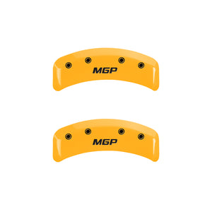 MGP Front set 2 Caliper Covers Engraved Front MGP Black finish silver ch