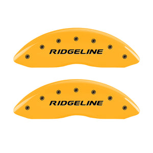 MGP 4 Caliper Covers Engraved Front & Rear Ridgeline Yellow Finish Black Char 2019 Honda Ridgeline