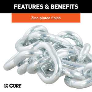 Curt 27in Safety Chain w/1 S-Hook (7000lbs Clear Zinc)