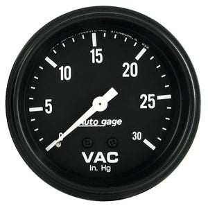 Autometer AutoGage 2-5/8in. / 0-30 IN HG / Mechanical Full Sweep Vacuum Gauge