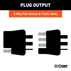 Curt 4-Way Flat Connector Plug & Socket w/12in & 48in Wires (Packaged)