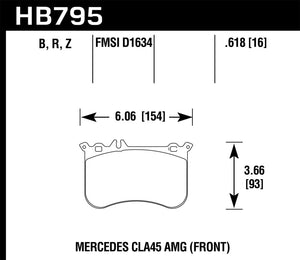 Hawk 14-17 Mercedes-Benz CLA 45 AMG Performance Ceramic Street Front Brake Pads