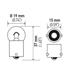 Hella Bulb 5008 12V 10W Ba15S B6 Sb