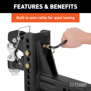 Curt Adjustable Channel Mount w/2-5/16in Ball & Pintle (2-1/2in Shank 20000lbs)