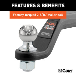 Curt Loaded Forged Ball Mount w/2-5/16in Ball (2in Shank 15000lbs 4in Drop)