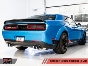 AWE Tuning 2015+ Dodge Challenger 6.4L/6.2L Non-Resonated Touring Edition Exhaust - Quad Silver Tips