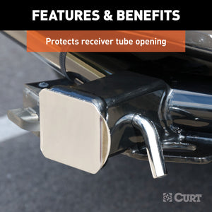 Curt 2in Chrome Steel Hitch Tube Cover (Packaged)