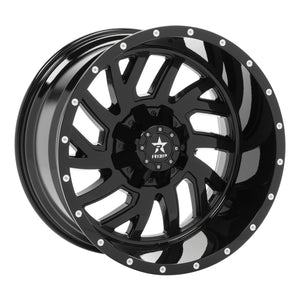 RBP 65R Glock 22x12 8x180 BP / 4.75 BS -44mm Offset 124.1mm CB (Hub Centric) Gloss Black Wheel