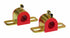 Prothane Universal 90 Deg Greasable Sway Bar Bushings - 15/16in - Type B Bracket - Red