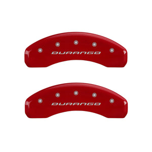 MGP 4 Caliper Covers Engraved Front & Rear With out stripes/Durango Red finish silver ch