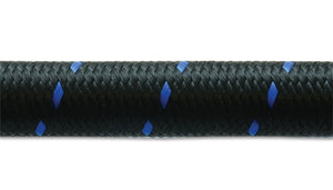 Vibrant -8 AN Two-Tone Black/Blue Nylon Braided Flex Hose (5 foot roll)