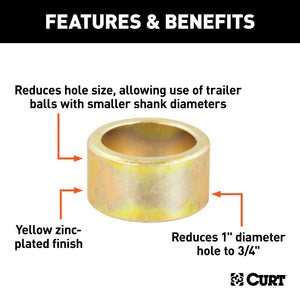 Curt Reducer Bushing (From 1in to 3/4in Shank)