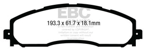 EBC 13+ Ford F250 (inc Super Duty) 6.2 (2WD) Yellowstuff Rear Brake Pads