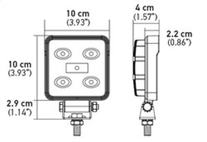 Hella ValueFit Work Light 4SQ LED MV CR LT