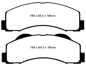 EBC 15+ Ford Expedition 3.5 Twin Turbo 2WD Greenstuff Front Brake Pads