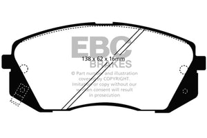 EBC 15+ Hyundai Sonata 1.6 Turbo (Elec Park Brake) Greenstuff Front Brake Pads