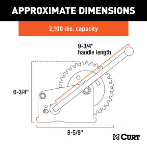 Curt Hand Winch (2100lbs 9-3/4in Handle)