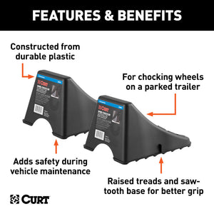 Curt Wheel Chock Set (Up to 17in Wide Wheels)