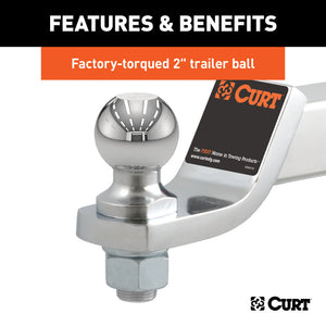 Curt Loaded Ball Mount w/2in Ball (2in Shank 7500lbs 2in Drop)