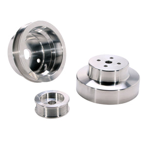 BBK 88-95 GM Truck 4.3 5.0 5.7 Underdrive Pulley Kit - Lightweight CNC Billet Aluminum (3pc)