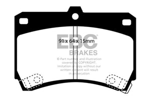 EBC 94-97 Ford Aspire 1.3 manual Greenstuff Front Brake Pads