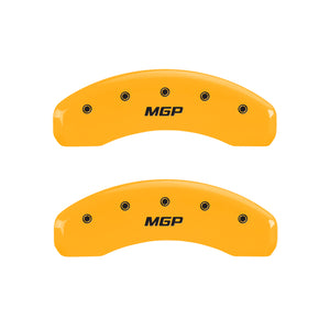 MGP 4 Caliper Covers Engraved Front & Rear MGP Yellow Finish Black Char 2004 Cadillac Escalade EXt