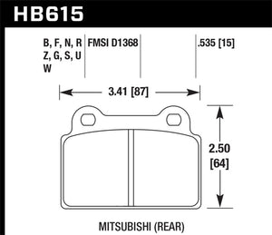 Hawk 08-10 Mitsubishi Lancer Evo X DTC-70 Race Rear Brake Pads