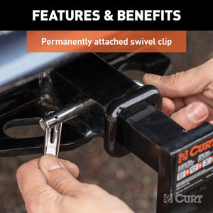 Curt 1/2in Swivel Hitch Pin (1-1/4in Receiver Stainless Packaged)