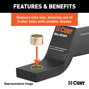 Curt Reducer Bushing (From 1-3/8in to 1-1/4in Shank Packaged)