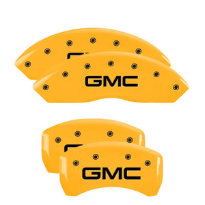 MGP 4 Caliper Covers Engraved Front & Rear GMC Yellow Finish Black Char 2005 GMC Envoy XL