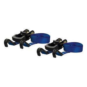 Curt 16ft Blue Cargo Straps w/J-Hooks (733lbs 2-Pack)