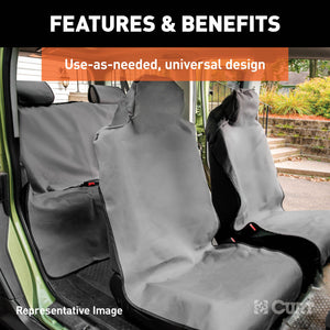 Curt Seat Defender 58in x 23in Removable Waterproof Grey Bucket Seat Cover