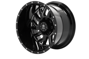 RBP 65R Glock 22x14 6x135 BP / 4.5 BS / -76mm Offset 87mm CB Gloss Black w/Machined Grooves Wheel