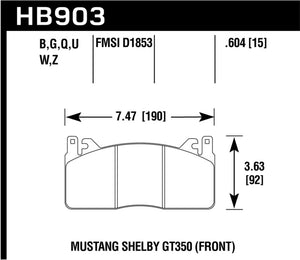 Hawk 2015 Ford Mustang DTC-60 Front Brake Pads