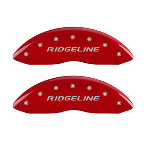 MGP 4 Caliper Covers Engraved Front & Rear RidgelineRed Finish Silver Char 2017 Honda Ridgeline