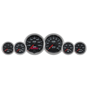 Autometer Pro-Cycle Gauge Kit 6 Pc. Kit 3 3/8in & 2 1/16in Bagger Black