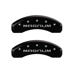 MGP 4 Caliper Covers Engraved Front & Rear Magnum Black finish silver ch