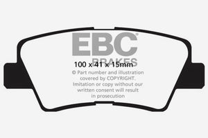 EBC 09-11 Hyundai Azera 3.3 Redstuff Rear Brake Pads