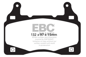 EBC 11-15 Chevrolet Camaro (5th Gen) 6.2 Redstuff Front Brake Pads