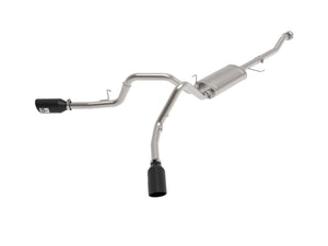 aFe Vulcan 3in 304 SS Cat-Back Exhaust 2021 Ford F-150 V6 2.7L/3.5L (tt)/V8 5.0L w/ Black Tips