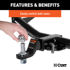 Curt Switch Ball Trailer Ball Set (1-7/8in 2in & 2-5/16in Balls 1in x 2-1/4in Shank)