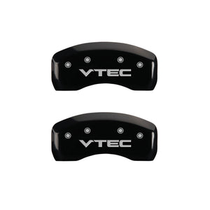 MGP 4 Caliper Covers Engraved Front & Rear Vtech Black finish silver ch