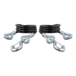 Curt 43-7/8in Safety Cables w/2 Snap Hooks (3500lbs Vinyl-Coated 2-Pack)