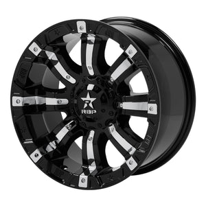 RBP 94R 18x10 6x135 BP / 4.5 BS -25mm Offset 87mm CB (Hub Centric) Black w/Chrome Inserts Wheel